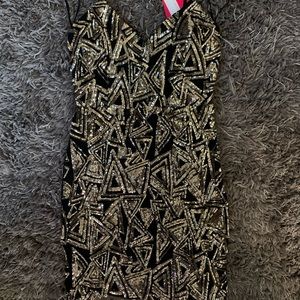 Black and gold sequin mini dress never worn